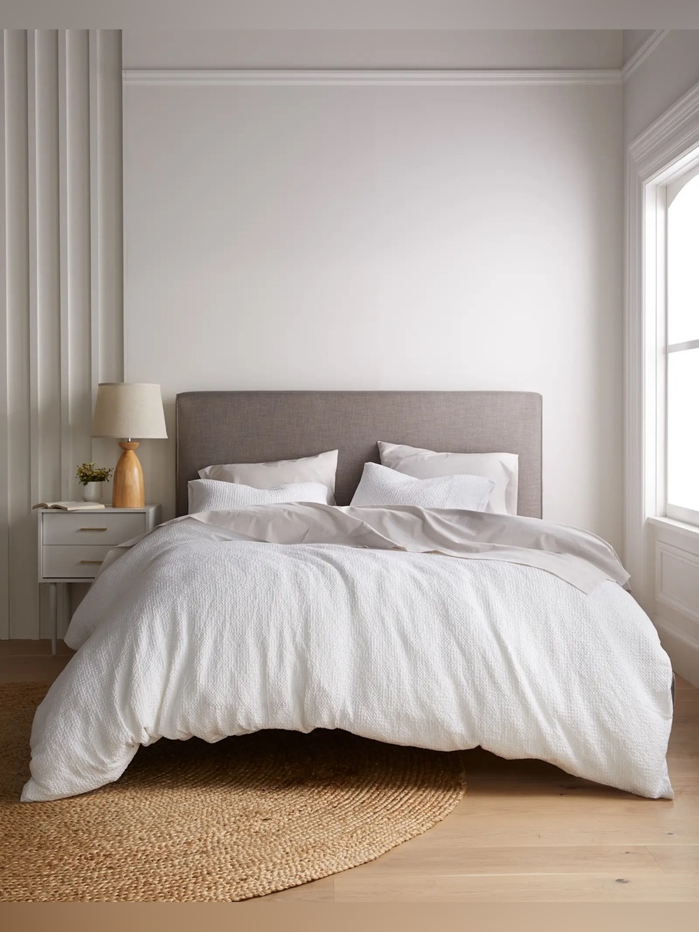 New Quince Organic Luxe Honeycomb Duvet Cover Set Full/Queen $114 White